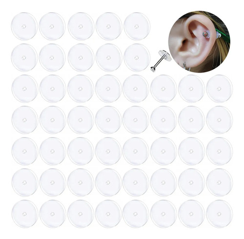 50pcs Discos De Silicon Para Eliminar Piercing Bumps Almohadilla De Fijación De Silicona Para Piercings De Oreja