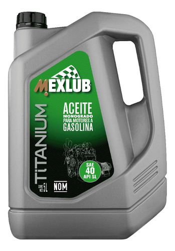 Aceite Mineral Mexlub Titanium Sae 40 Api Sl, 5 L
