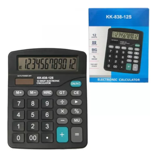 Calculadora De Oficina 12 Dígitos 6 Funciones