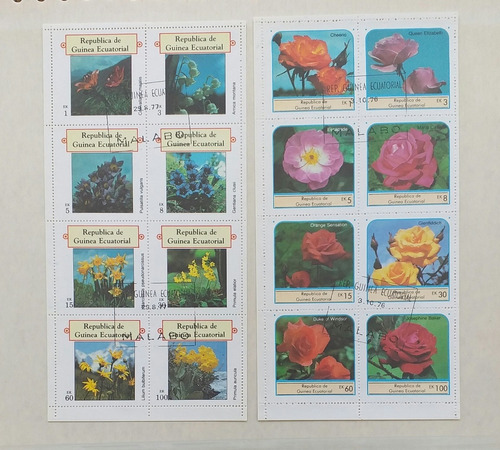 Guinea Ecuatorial. Estampillas 1976-77serie Rosas Y Flores. 