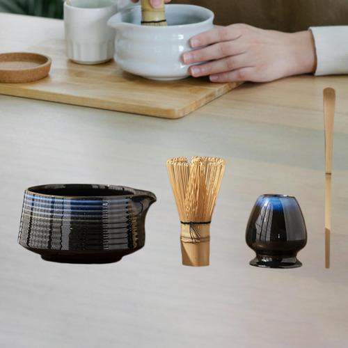 4 Piezas Regalos De Portavasos Matcha Set Con Azul Oscuro