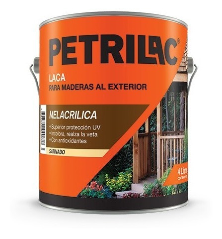 Laca Premium Melacrílica Madera Exterior Uv Petrilac 1 L