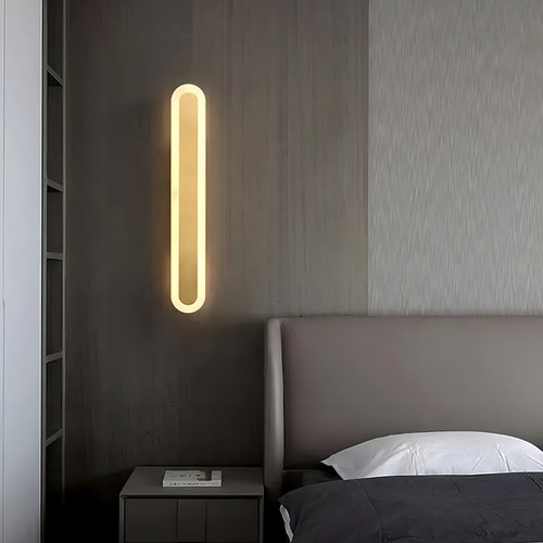 Arandela Linear Dourado Acrilico 40 Cm Led Lavabo Lup99