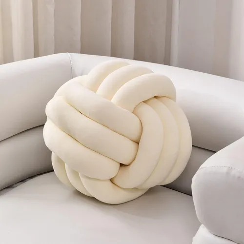 Zakun Bola De Almohada Con Nudo, Cojín Redondo Suave, Para A