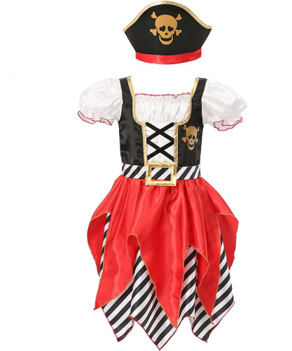 Disfraz De Pirata Para Niñas De Wizland, Vestido De Princesa