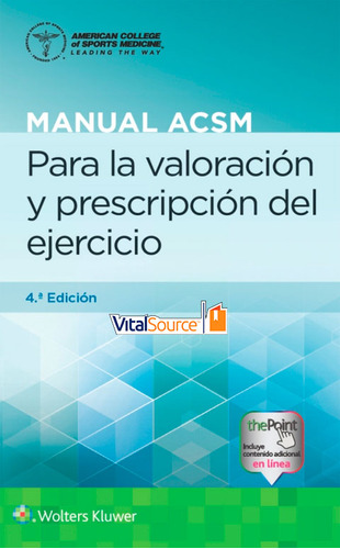 Libro Electrónico Manual Acsm Para La Valoración Y Prescripc