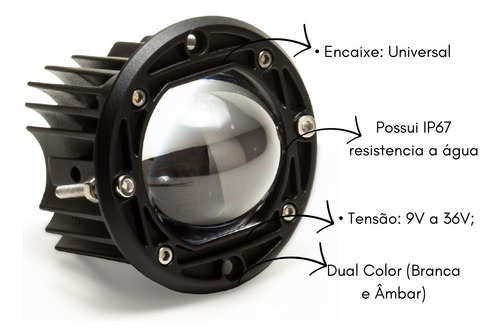 Farol Angel Eye De Embutir Led Duas Cores Tarponn Off Road