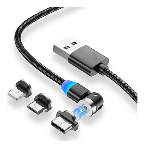 Cable 3 En 1 Magnético Micro Usb Lightning Tipo C Rápido