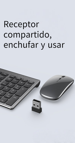 Juego De Teclado Y Mouse Recargable 2.4 Ghz + Bt Computadora