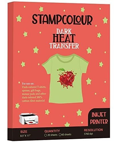 Papel Transfer Para Camisetas Oscuras 20 Hojas 8.5x11 