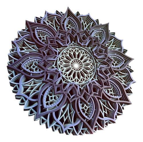 Mandala Multicapa Mdf 3mm De 100x100 Cm Pintado