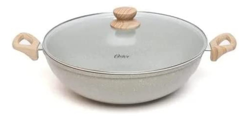 Panela Wok Antiaderente C/tampa 34cm Marble Edition Oster