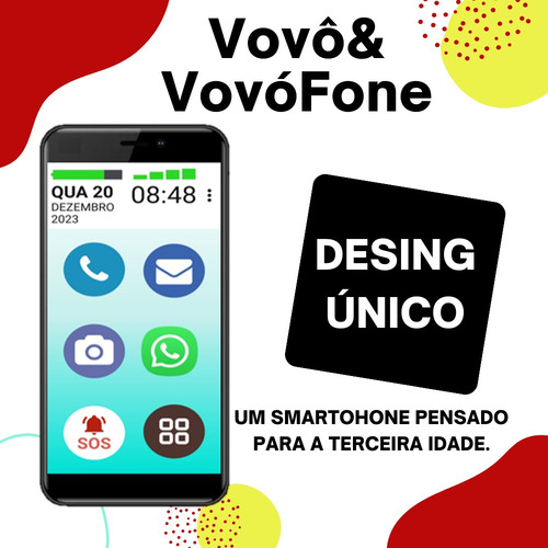 Smartphone Vovo&vovofone 32gb Tela 4 S.o.s Zap Face