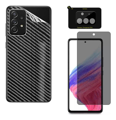 Kit Skin + Película Privacidade + Câmera Para Galaxy A53 5g