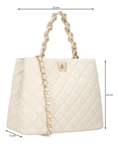 Bolsa De Mano Para Mujer Westies Beige Hbmaitasunawe Acabado de los herrajes Oro Diseño de la tela Liso
