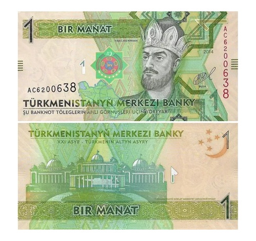 Grr-billete De Turkmenistán 1 Manat 2014 - Tugrul Beg
