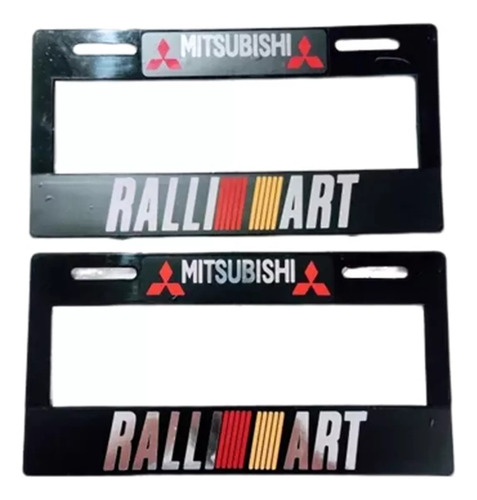 Par Portaplacas Autos Mitsubishi Ralli Art Ancho