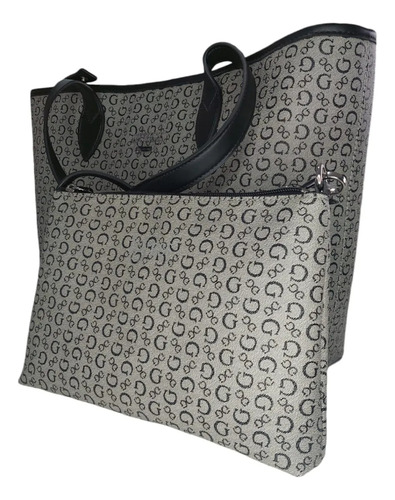 Bolsa Guess Tote De Dos Piezas Color Crema Original