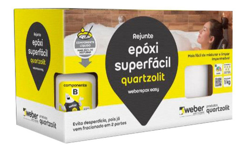 Rejunte Epóxi Super Fácil Quartzolit 1 Kg Branco