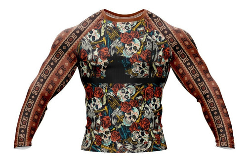 Doxe Jersey Playera Slim Fit Calavera Alas Tequila Y Rosas 