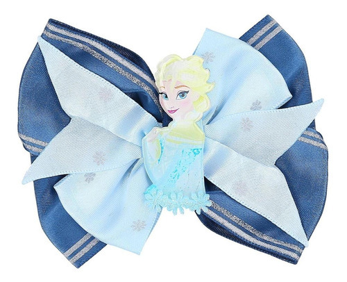 Moño Princesa Elsa Frozen Disney Oficial Pelo Satín Azul Color Azul Claro