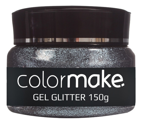 Gel Glitter Prata Cabelo E Corpo Em Pote - Colormake - 150 G