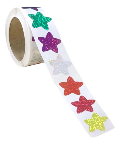 Mt 500 Pegatinas Con Forma De Estrella Colorida En Rollo Y
