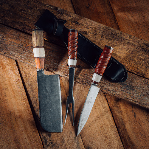 Cuchillos Para Asado Kit Artesanal 5 Piezas