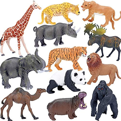 Safari Animales Figuras Juguetes, Realista Jumbo Salvaje Zoo