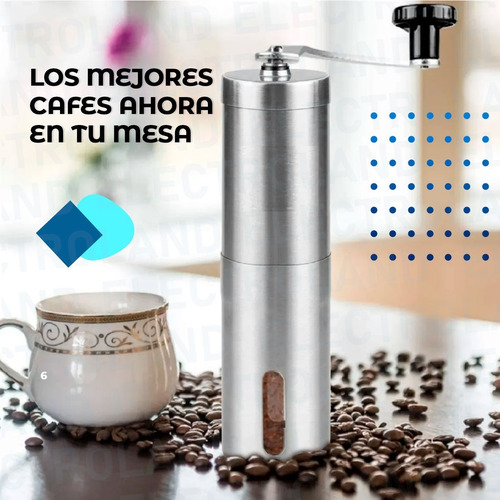 Imagen 7 de 10 de Molinillo Cafe Manual Grano Moledor Triturador Acero Inoxida