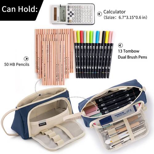 Estuche Para Lápices De Gran Capacidad, De Lona, Bolsa De Al
