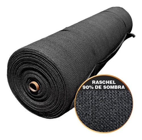 Malla Sombra Rollo 90% Raschel Negro 5 X 50 Mts 