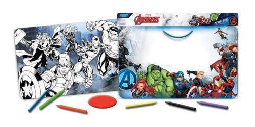 Pizarra Bifaz Para Crayon Dorso P Col Avengers Tapimovil