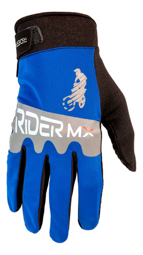 Luva Motocross Trilha Off Road Rally Motoqueiro Pro Slim Cor Azul Tamanho M