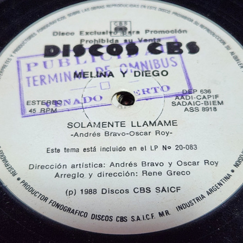 Simple Melina Y Diego Discos Cbs C3