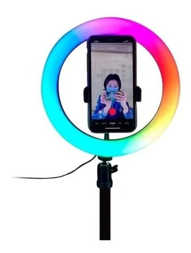 Aro De Luz 26cm Led Rgb + Trípode Regulable Tik Tok