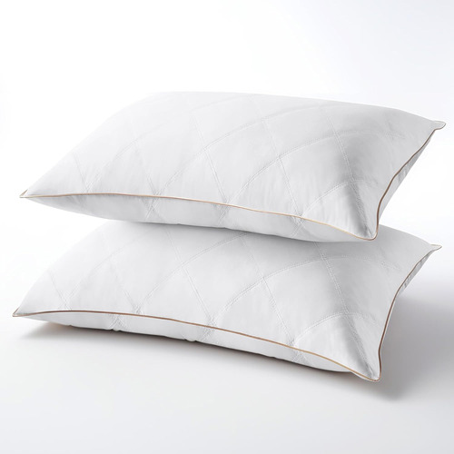 Almohadas De Cama Dormir Set De 2, Almohada De Pluma De...