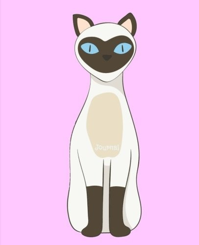 Journal Siamese Cat Back Of Cat On Back Cover Pink Edition