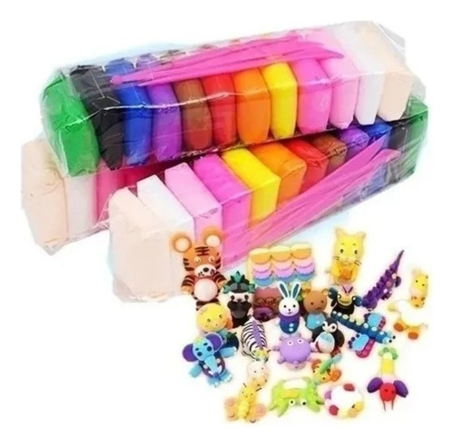 Pack X24 Masas Plásticina Juego Entretencion Niños Y Adultos