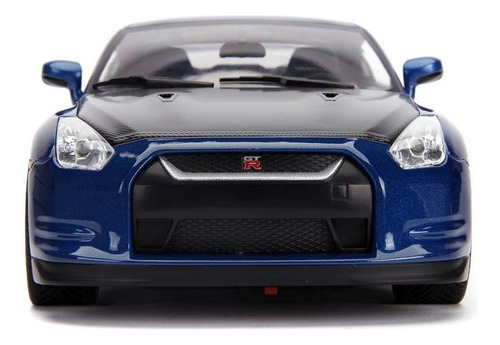 Coche Nissan con figuras de Rápido y Furioso con luz 1:18 Jada Color Azul