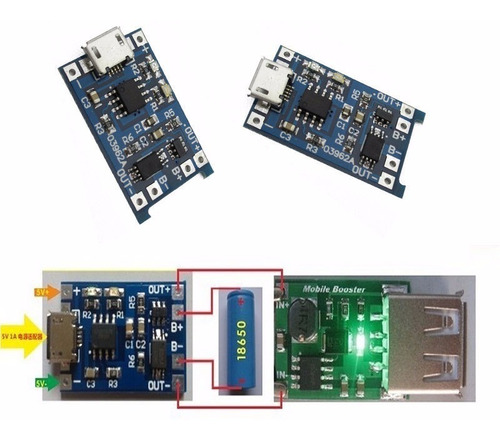 Modulo Tp4056 Cargador De Baterías Litio Usb 1a 18650
