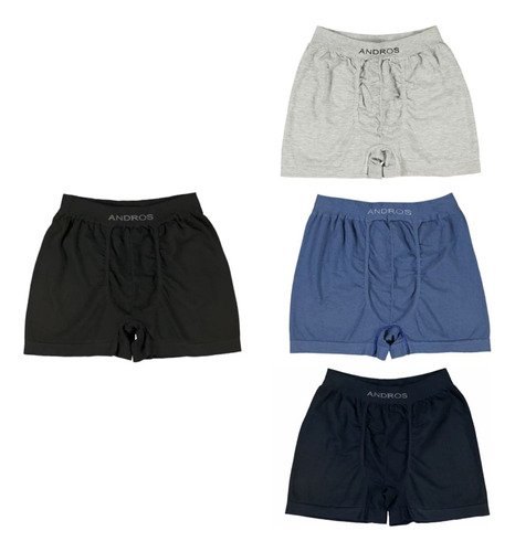 Pack X4 Andros Boxer Algodon Hombre S/costura A. 5015  S-xxl