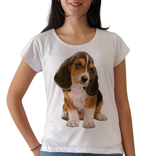 Remera Perro Beagle Cachorro Animales Mujer Purple Chick