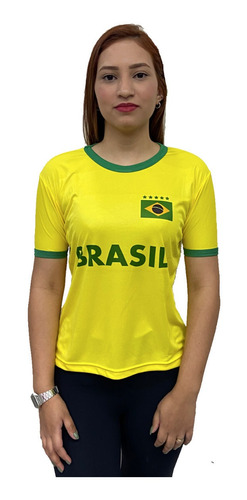 Camiseta Brasil Feminina Torcedor Copa Comemorativa