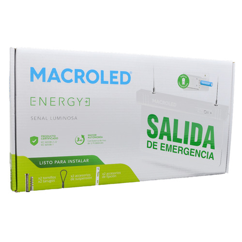 Cartel Salida Emergencia Led Luminoso Señalizacion 3hs Litio