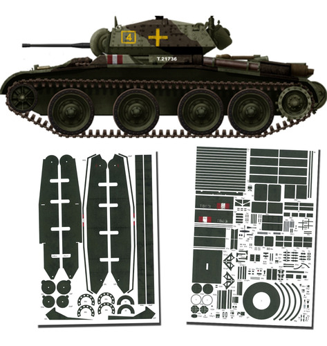 A13 Mk.iii Covenanter Iv Escala 1.25 Papercraft