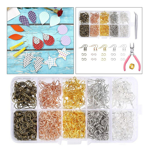 Kit De Suministros Para Aretes De 1128 Piezas Con Ganchos Pa