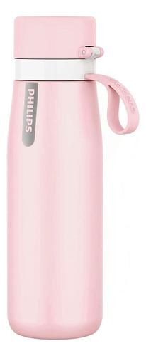 Botella de agua diaria Philips Go Zero con filtro térmico, 550 ml, color rosa