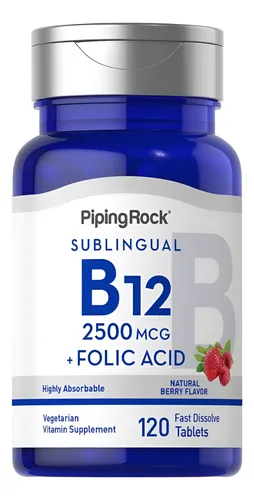 comprar Vitamina B12 Sublingual 2500mcg + Ácido Fólico 400mcg 120tbs