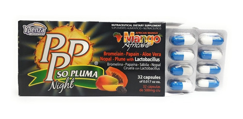 Imagen 2 de 6 de Pppso Pluma Mango Africano Noche Ypenza 32 Cap (3 Pzs) Full